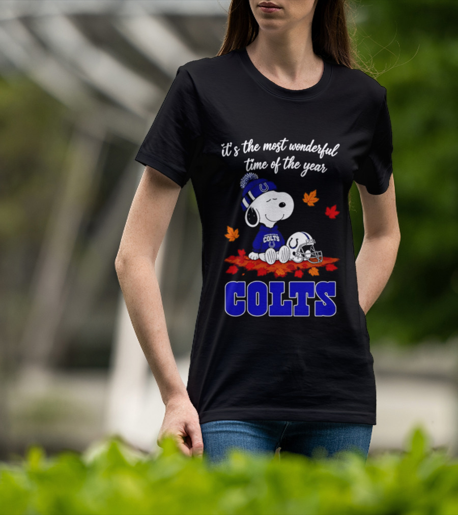 It's The Most Wonderful Time Of The Year Colts Snoopy Fall Halloween T-Shirt