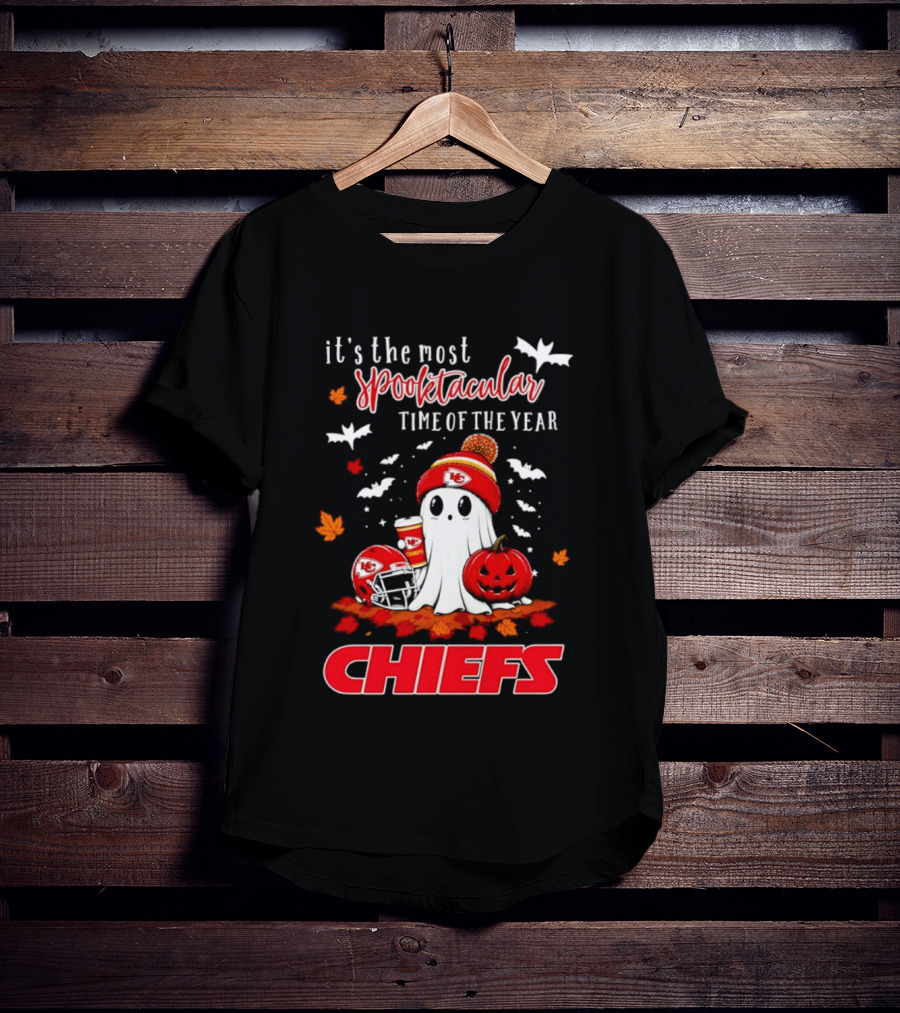 Kansas City Chiefs Halloween Ghost It's The Most Spooktacular Time Of The Year 2026 T-Shirt