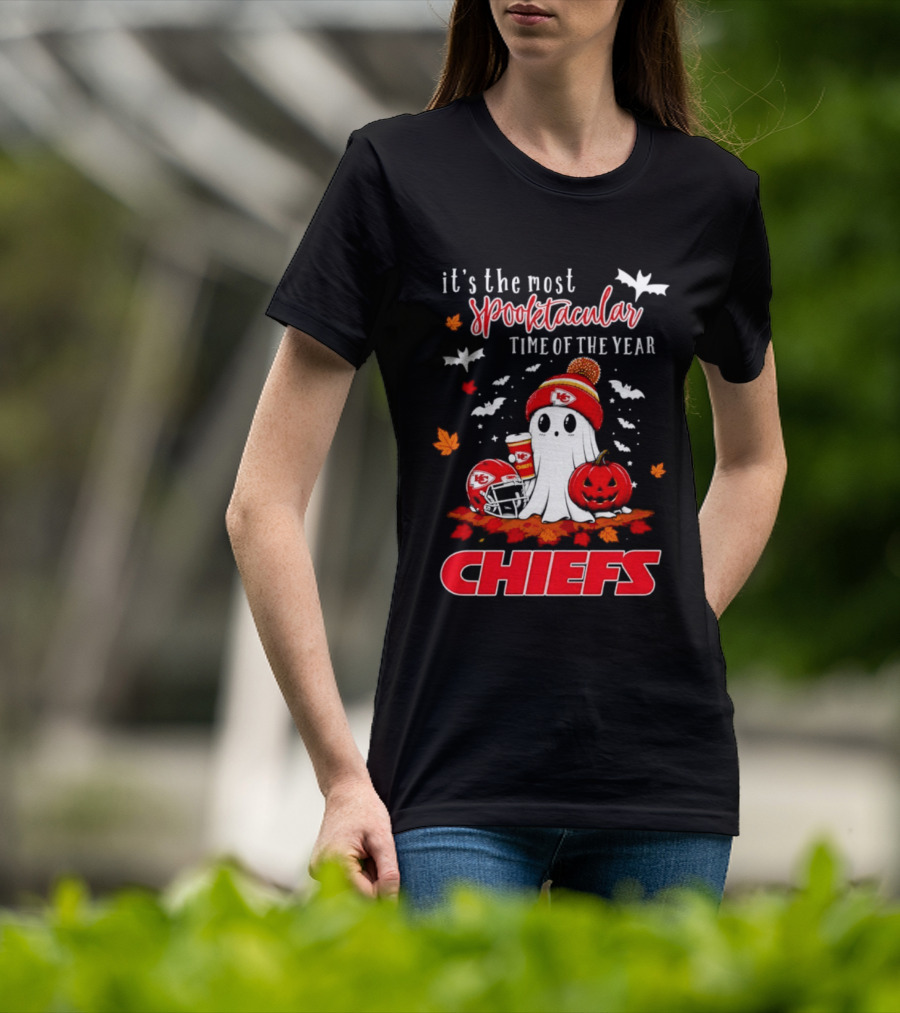 Kansas City Chiefs Halloween Ghost It's The Most Spooktacular Time Of The Year 2026 T-Shirt