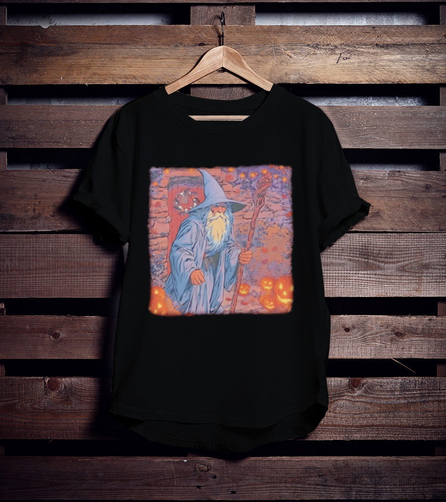 Wizard Halloween Night 2026 Magical Pumpkin Pathway T-Shirt
