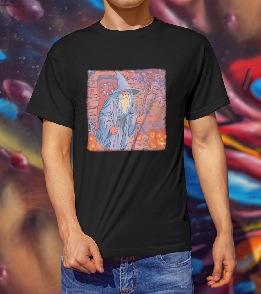 Wizard Halloween Night 2026 Magical Pumpkin Pathway T-Shirt