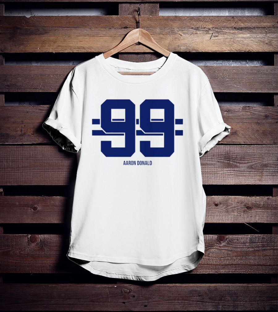 Aaron Donald 99 Los Angeles Rams Stripe Number T-Shirt