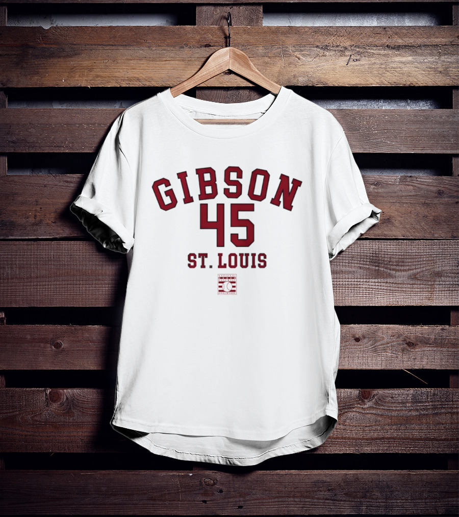 Gibson 45 St. Louis Cardinals October's Finest Classic Baseball Legend T-Shirt