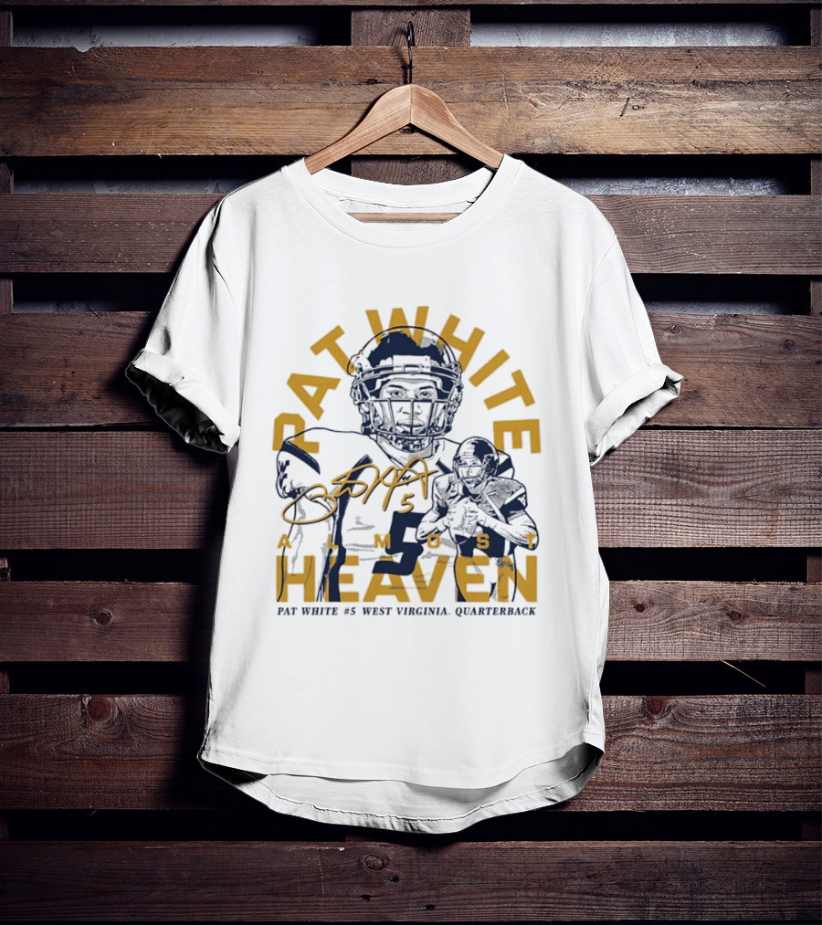 Pat White #5 Almost Heaven West Virginia Quarterback T-Shirt