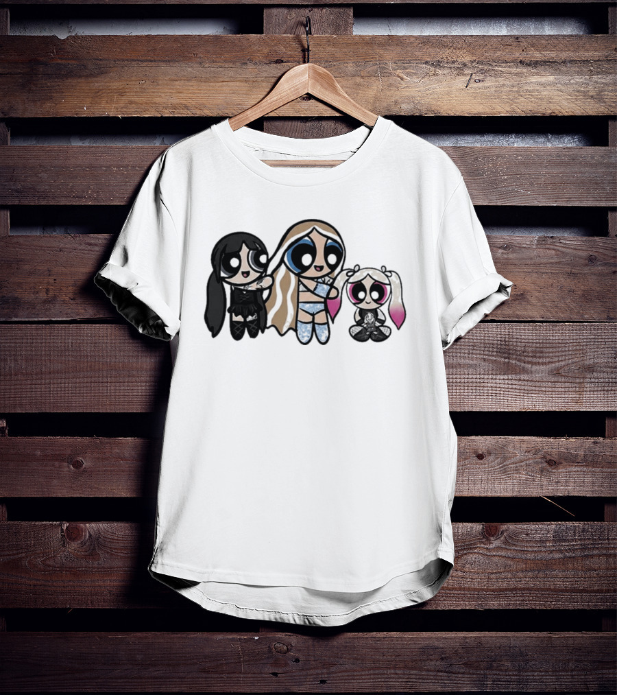 Powerpuff Charlexley Trio In Unique Cartoon T-Shirt