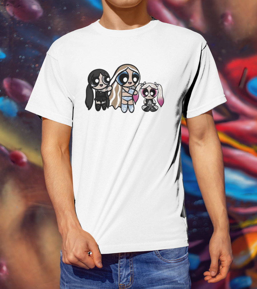 Powerpuff Charlexley Trio In Unique Cartoon T-Shirt