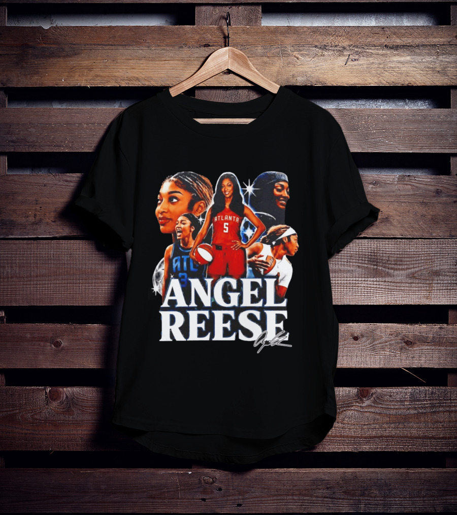 Angel Reese Atlanta Basketball Star Collage T-Shirt