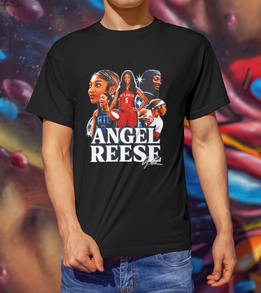 Angel Reese Atlanta Basketball Star Collage T-Shirt