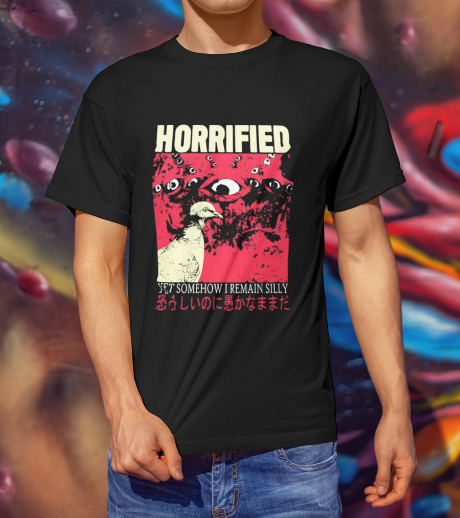 Horrified Pigeon Yet Somehow I Remain Silly Japanese T-Shirt