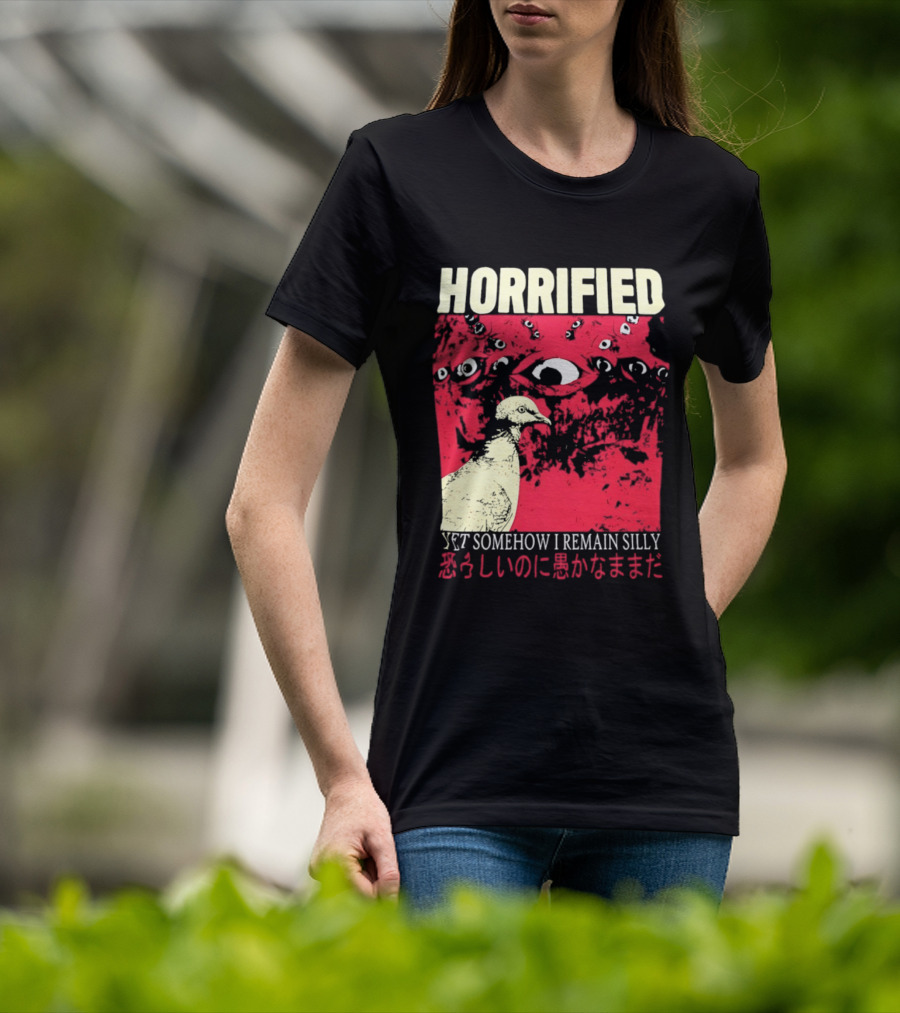 Horrified Pigeon Yet Somehow I Remain Silly Japanese T-Shirt