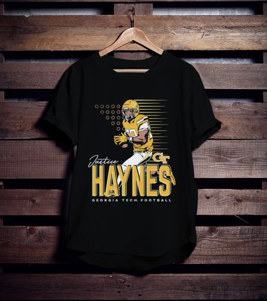 Justice Haynes Georgia Tech Yellow Jackets Football GT T-Shirt