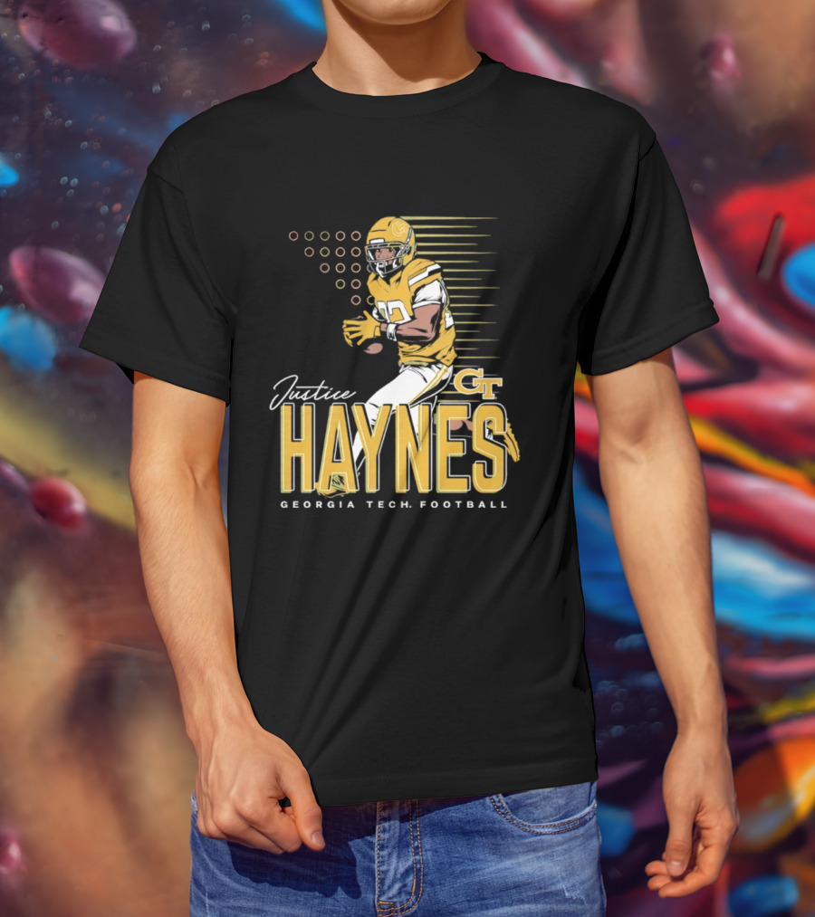 Justice Haynes Georgia Tech Yellow Jackets Football GT T-Shirt