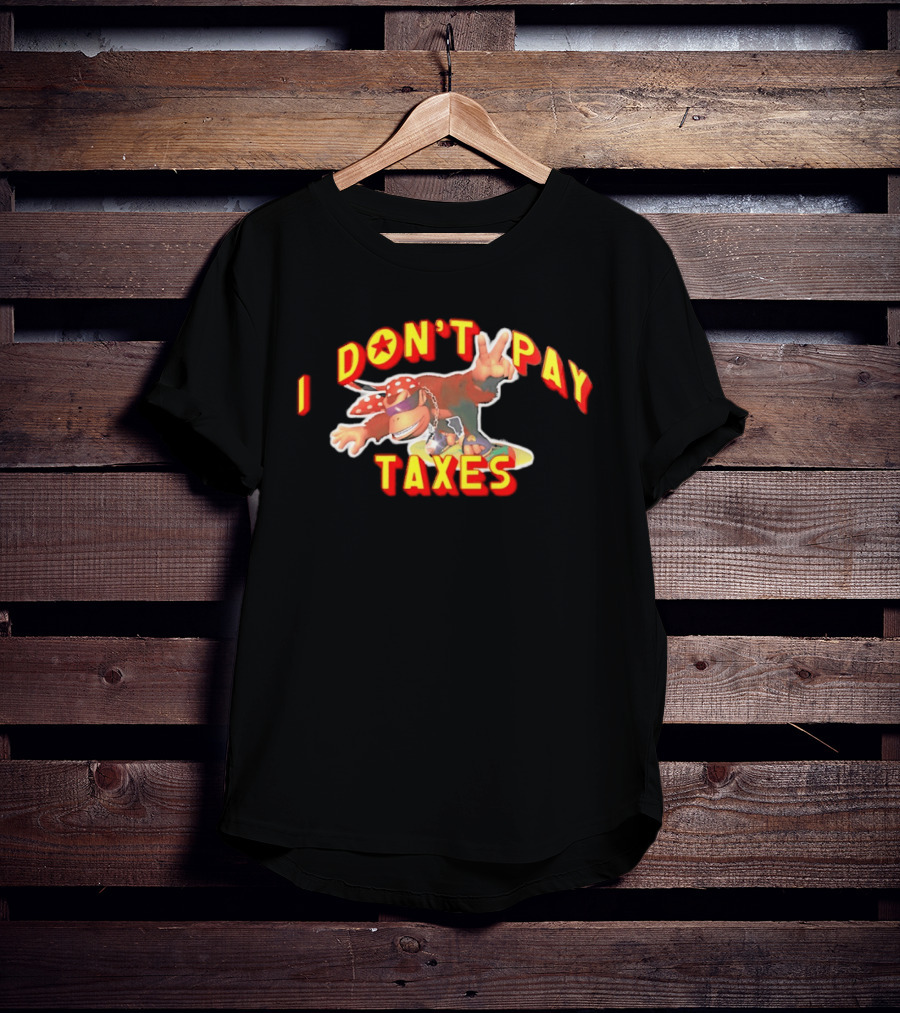 I Don't Pay Taxes Cool Monkey With Peace Sign T-Shirt