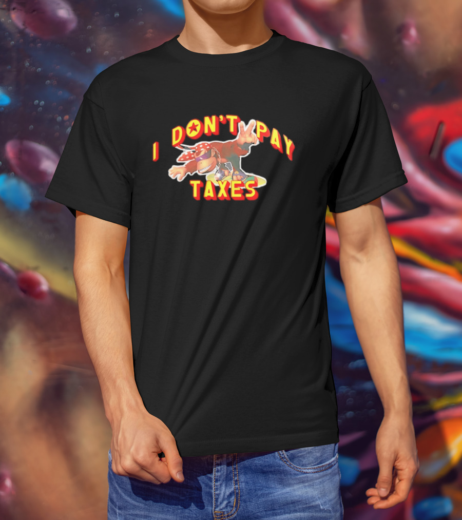 I Don't Pay Taxes Cool Monkey With Peace Sign T-Shirt