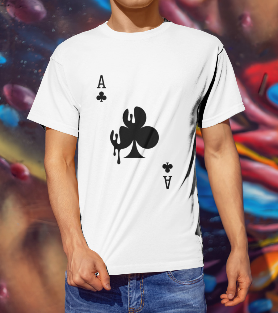Ace Of Clubs Dripping Card T-Shirt