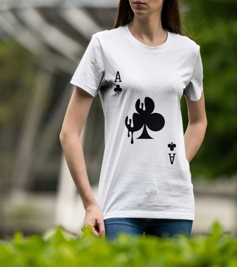 Ace Of Clubs Dripping Card T-Shirt