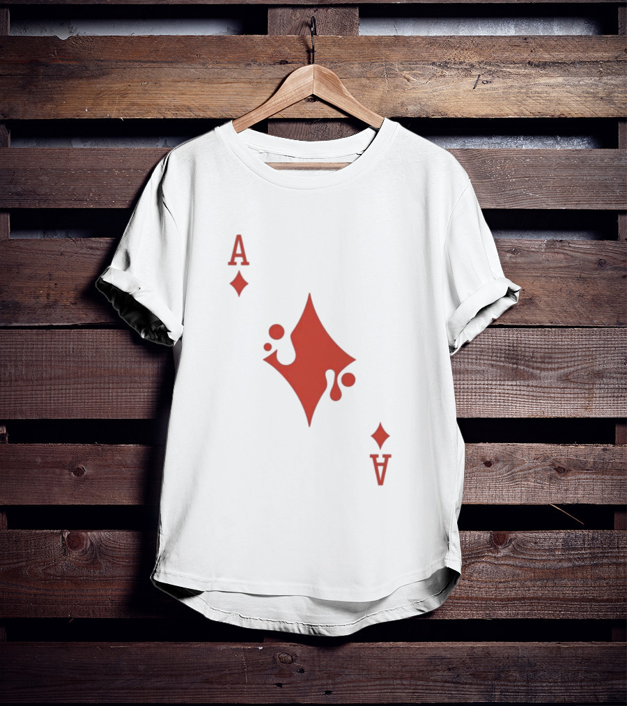 Ace Of Diamonds Playing Card Red Stylized T-Shirt