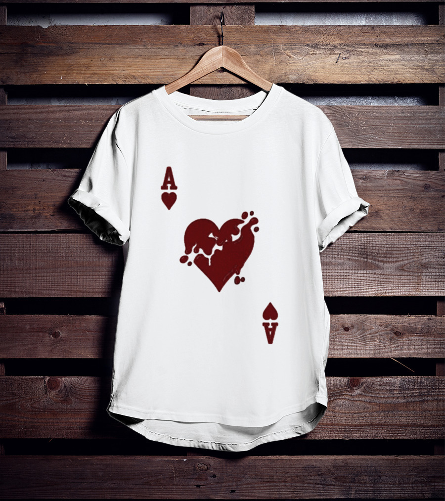 Ace Of Hearts Melting Card Visual T-Shirt