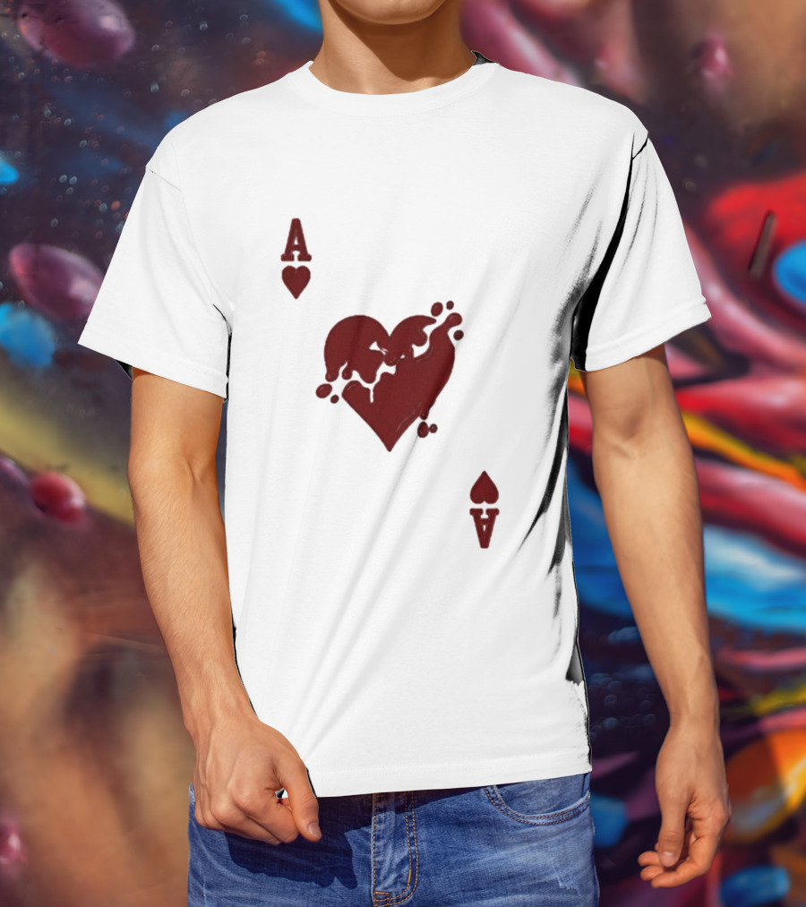 Ace Of Hearts Melting Card Visual T-Shirt