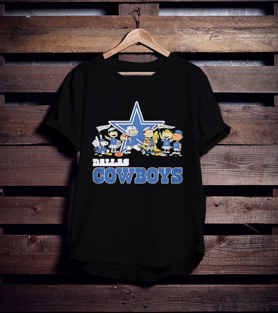 Dallas Cowboys Peanuts Characters Team Collaboration T-Shirt