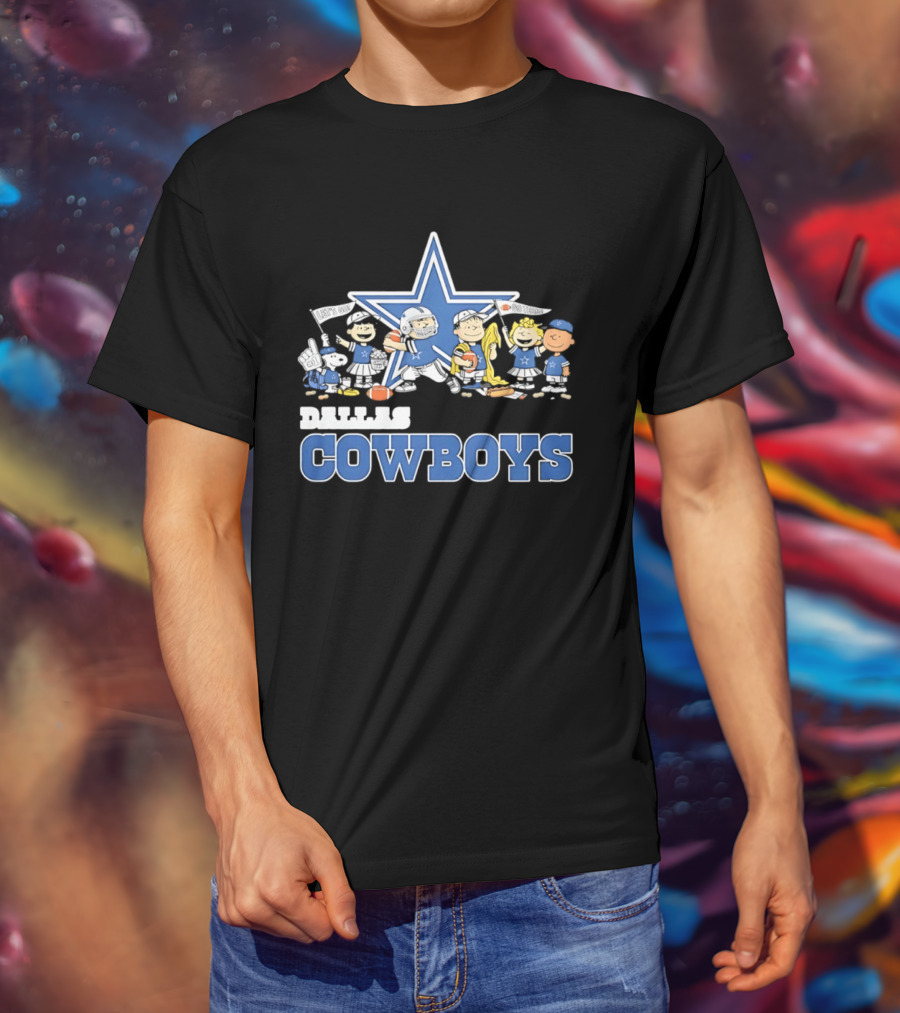 Dallas Cowboys Peanuts Characters Team Collaboration T-Shirt