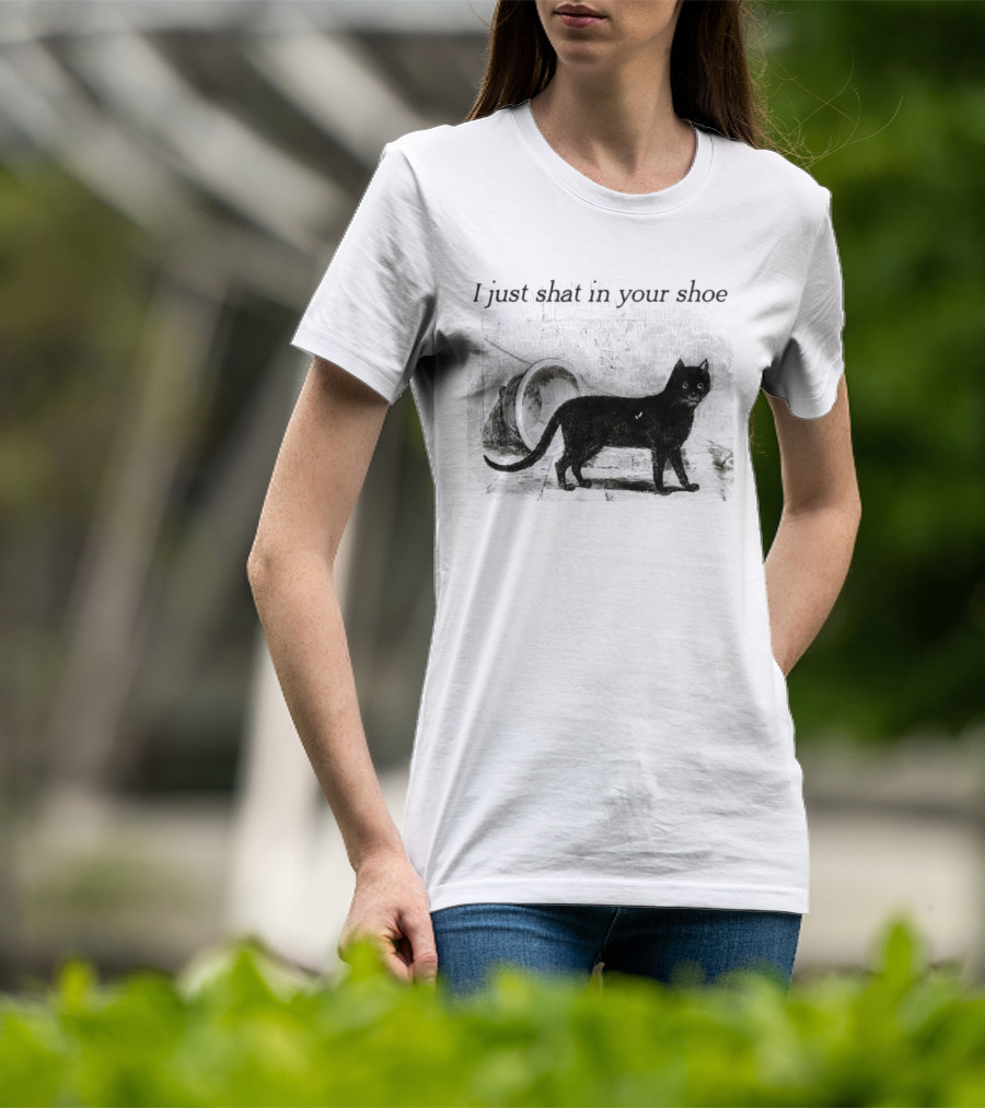 Cat I Just Shat In Your Shoe Silhouette And Litter Box T-Shirt