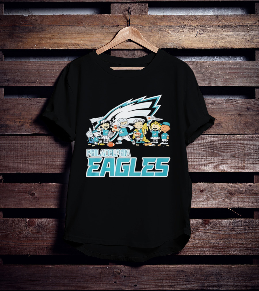 Peanuts Philadelphia Eagles Characters NFL Collaboration T-Shirt