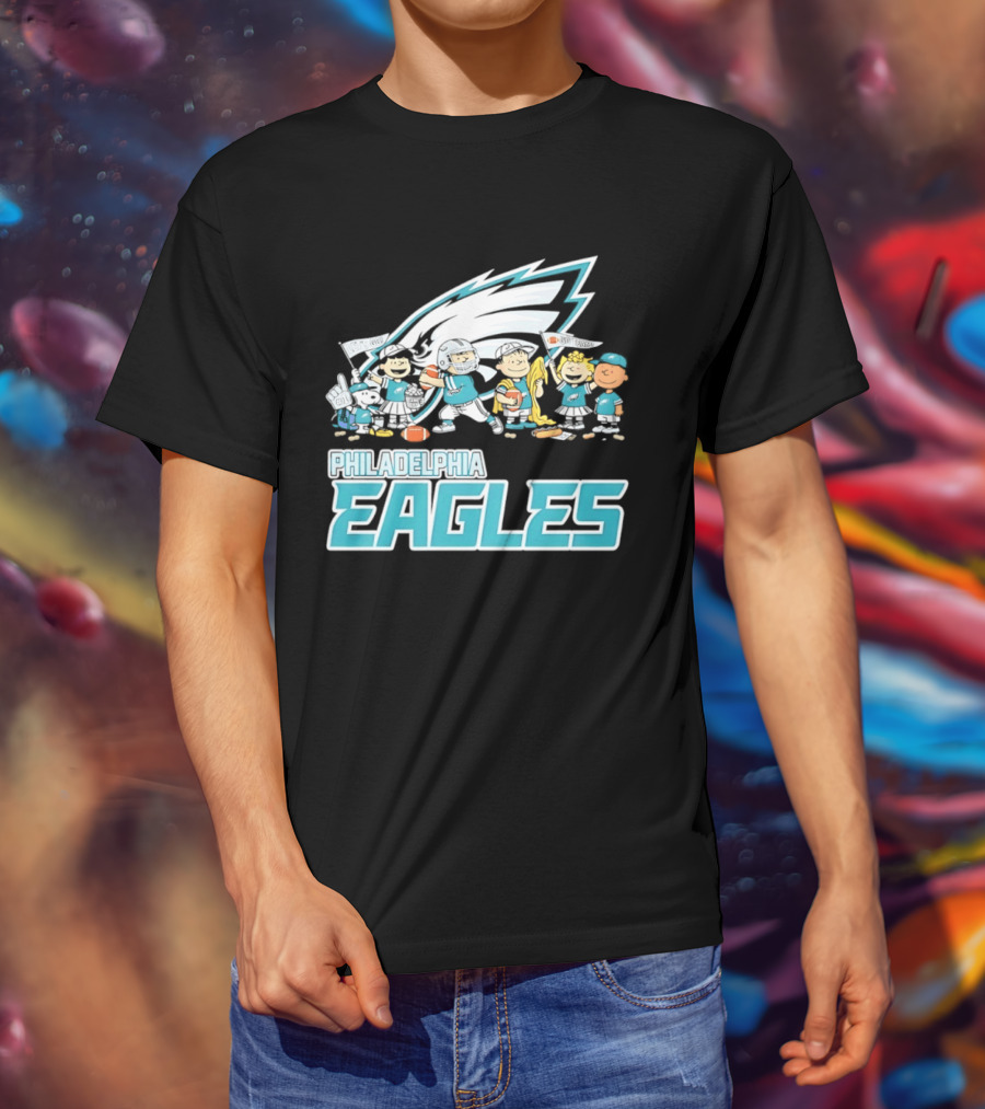 Peanuts Philadelphia Eagles Characters NFL Collaboration T-Shirt