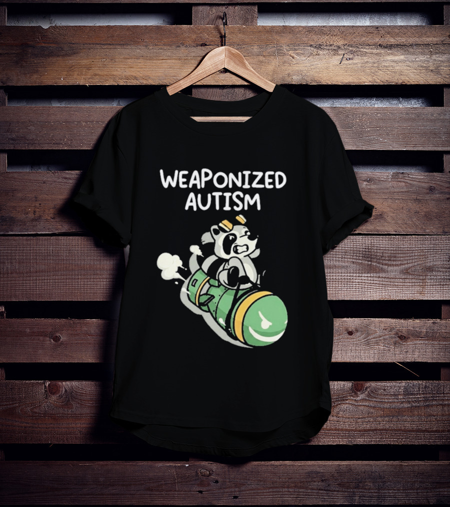 Weaponized Autism Raccoon Riding Missile T-Shirt