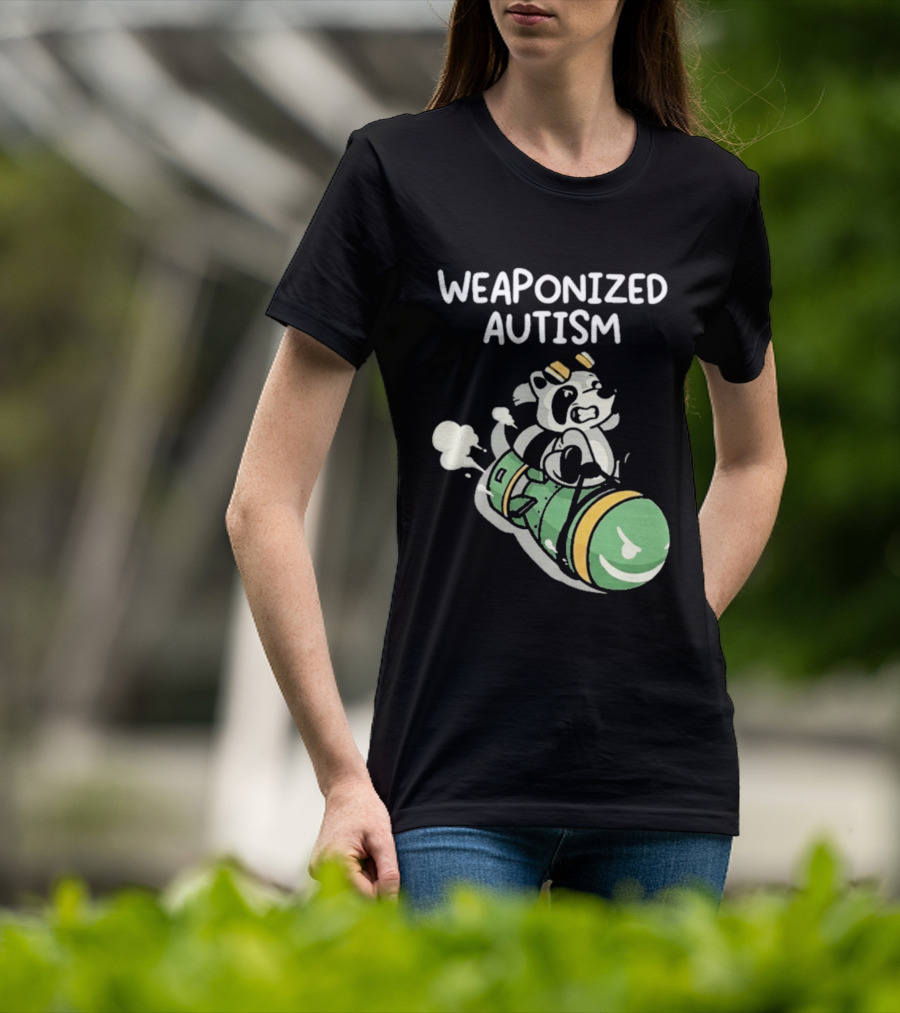 Weaponized Autism Raccoon Riding Missile T-Shirt