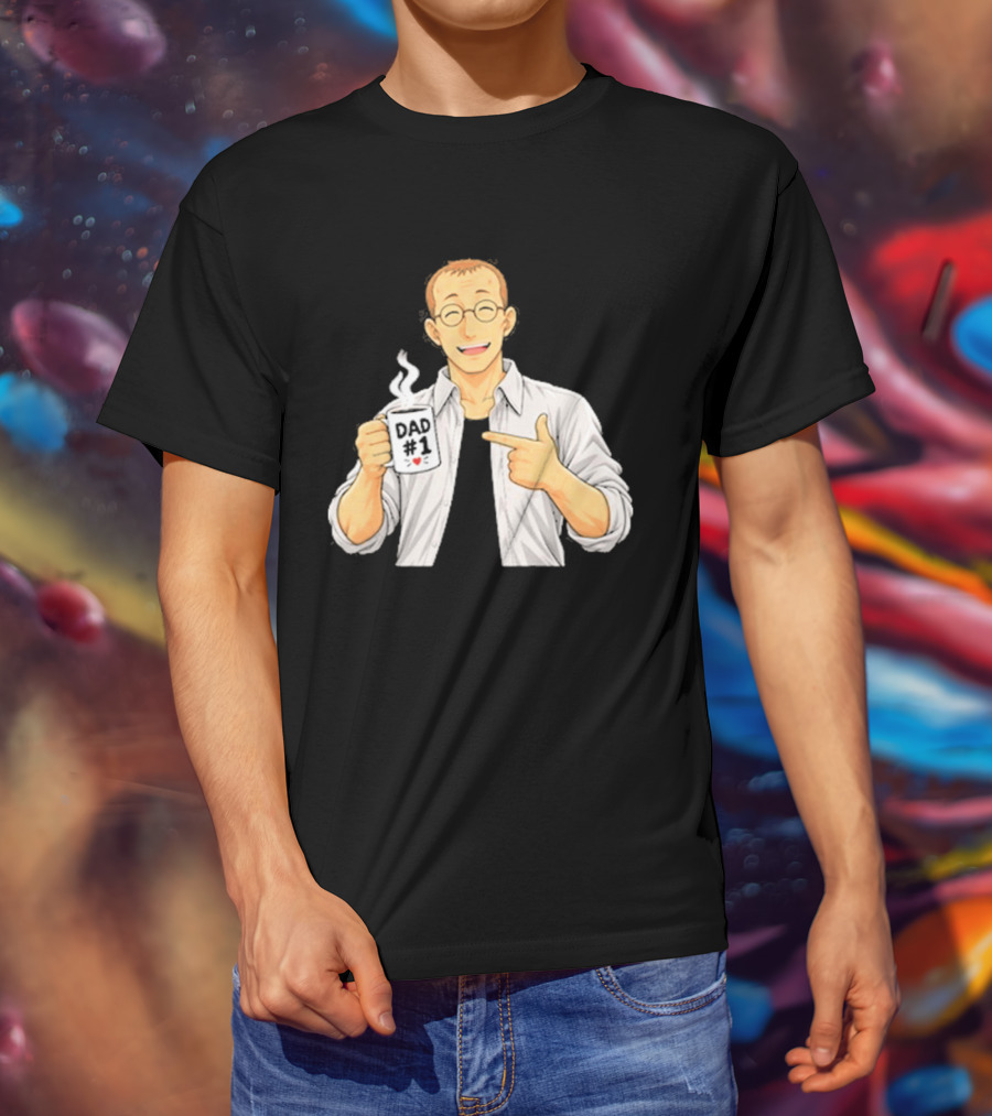 Shou Tucker Dad #1 Anime Character Holding A Cup T-Shirt