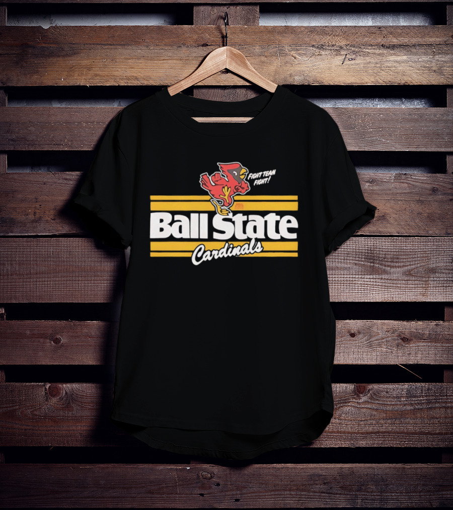 Ball State Cardinals Fight Team Fight Retro Logo Vintage Look T-Shirt