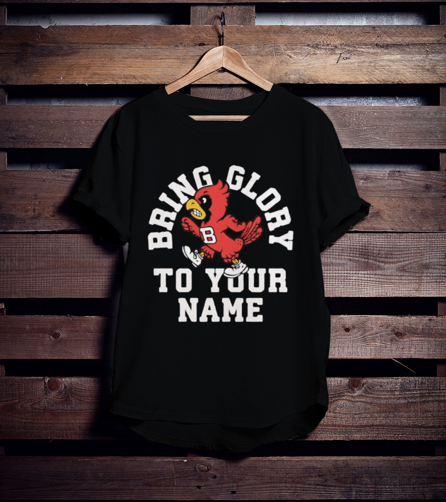 Ball State Cardinals Bring Glory Fight Song Mascot B Recognition T-Shirt
