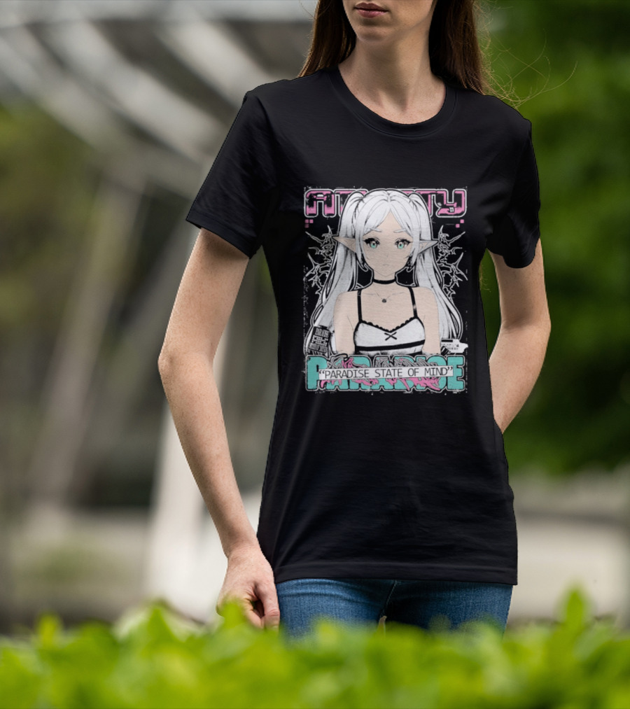 Best Frieren Paradise State Of Mind Anime Aesthetic Elf Girl T-Shirt