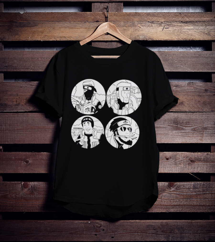 King Of The Hill Naruto Four Face Circles T-Shirt