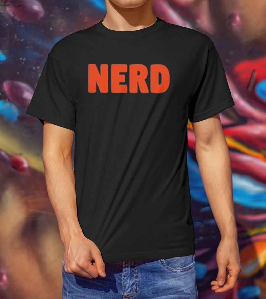 Nerd Bold Statement Novelty Lettering T-Shirt