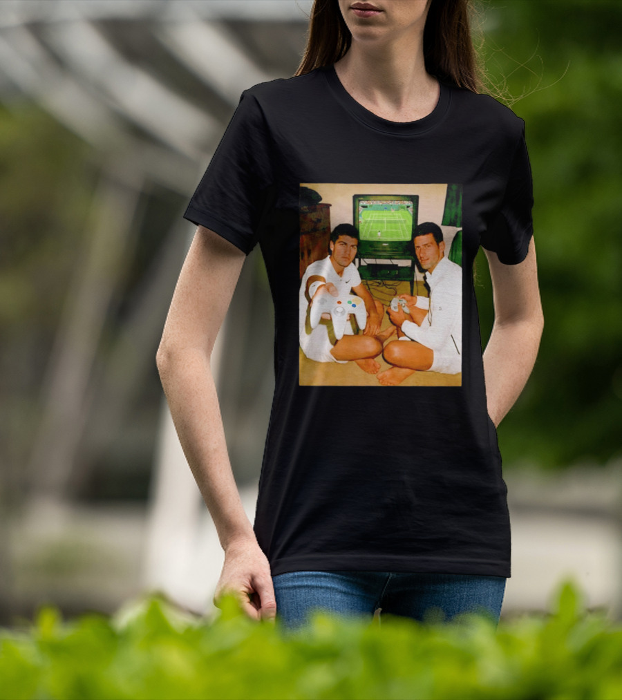 Novak Djokovic Carlos Alcaraz Gaming Showdown T-Shirt