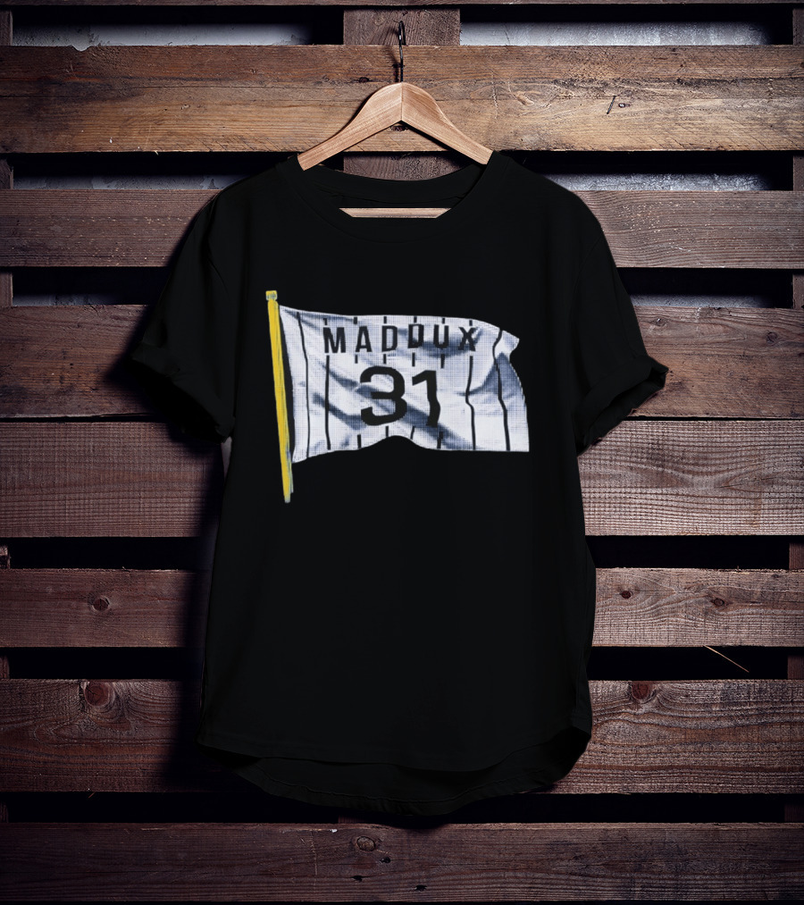 Greg Maddux 31 Chicago Cubs Flag National Baseball Hall Of Fame T-Shirt