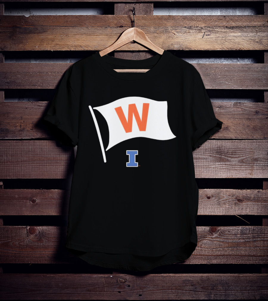 Illinois Fighting Illini Football Fly The W Flag Waving Victory T-Shirt