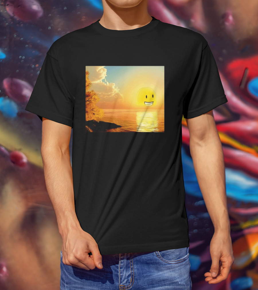 Golden Coin Face Sunset Over Water Inspired By Battle For Dream Island T-Shirt