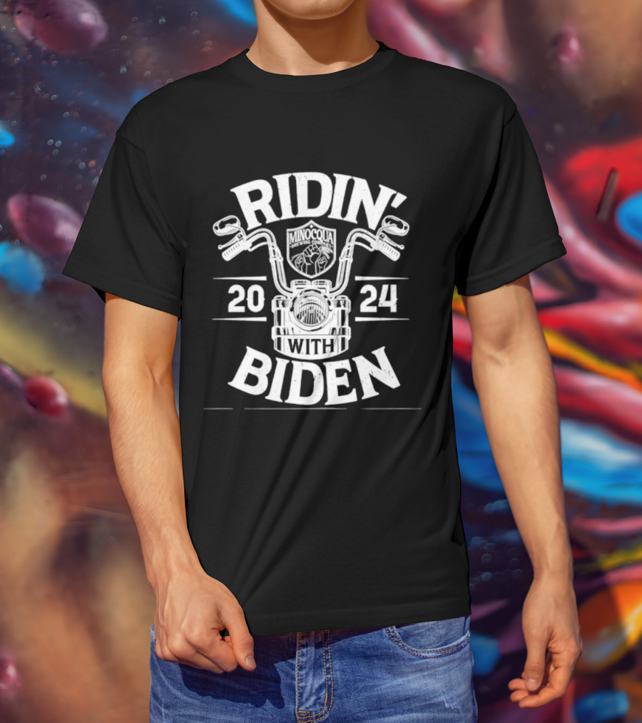 Ridin' With Biden 2024 Minocqua Brewing Company T-Shirt