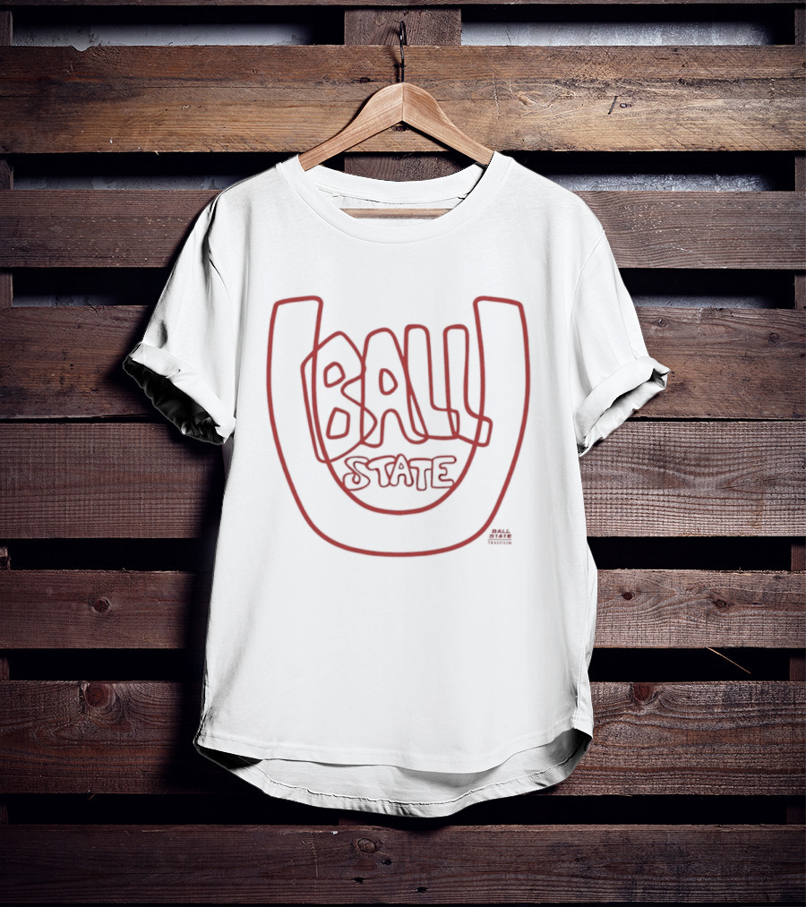 Ball State U Bold Red Text Inside Horseshoe T-Shirt
