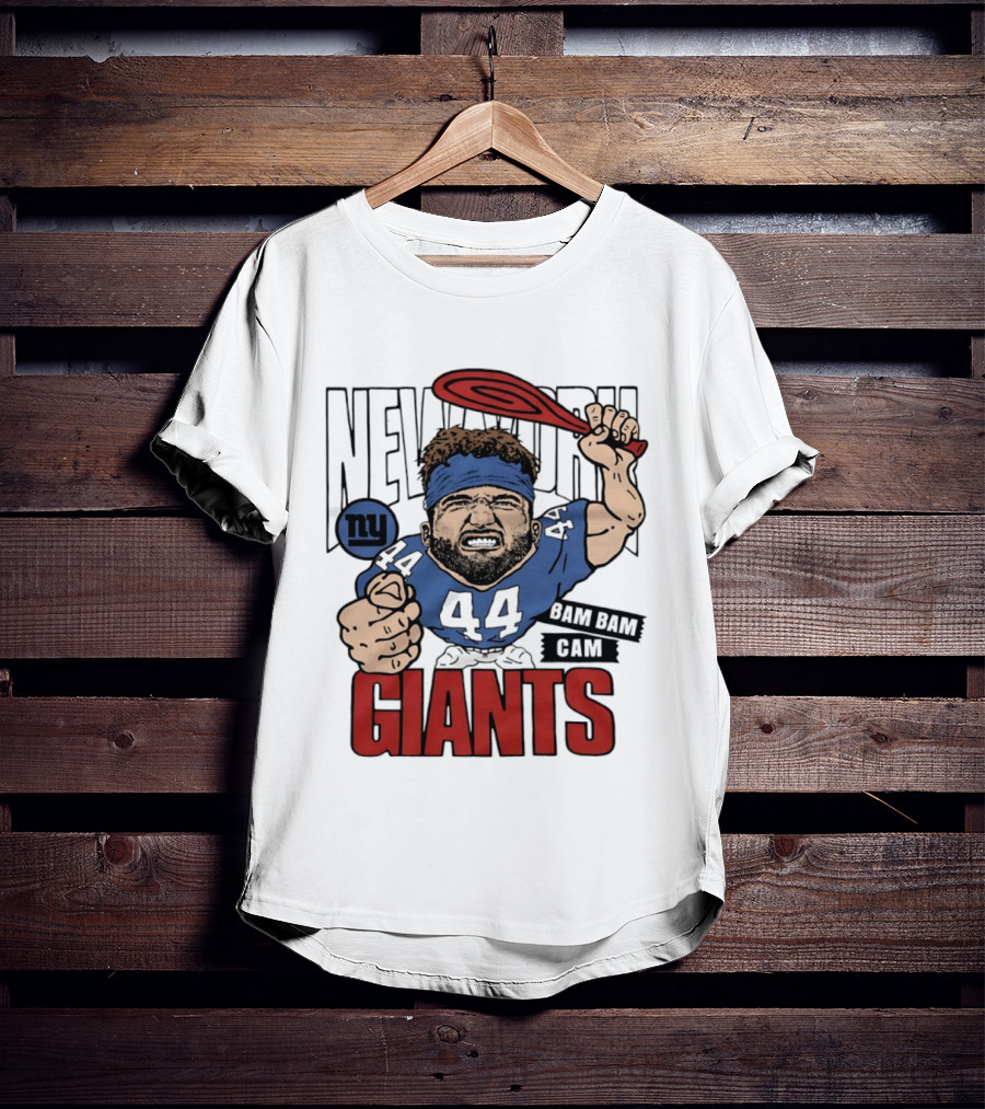 New York Giants Bam Bam Cam 44 Caricature Football ан T-Shirt