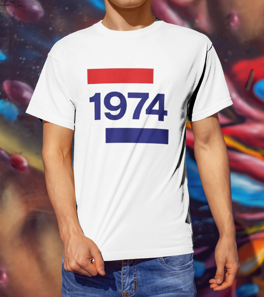Chris Martin 1974 Vintage Blue And Red Stripes T-Shirt