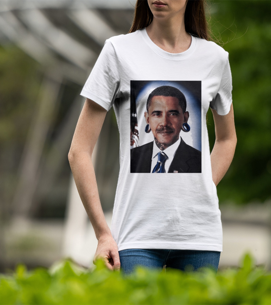 Obama President Political Fashion With Tattoos And Futuristic T-Shirt