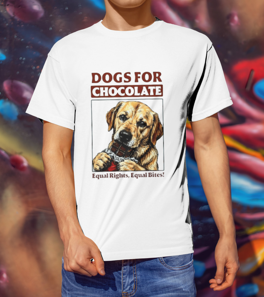 Dogs For Chocolate Equal Rights Equal Bites Retriever Chocolate Bar T-Shirt