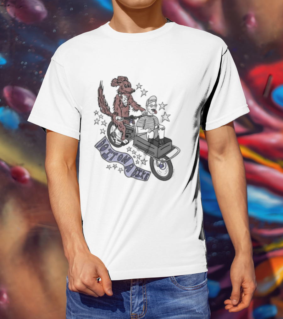 Original Dog On A Bike Omnium Cycling Matt Crank Free And High Stars T-Shirt