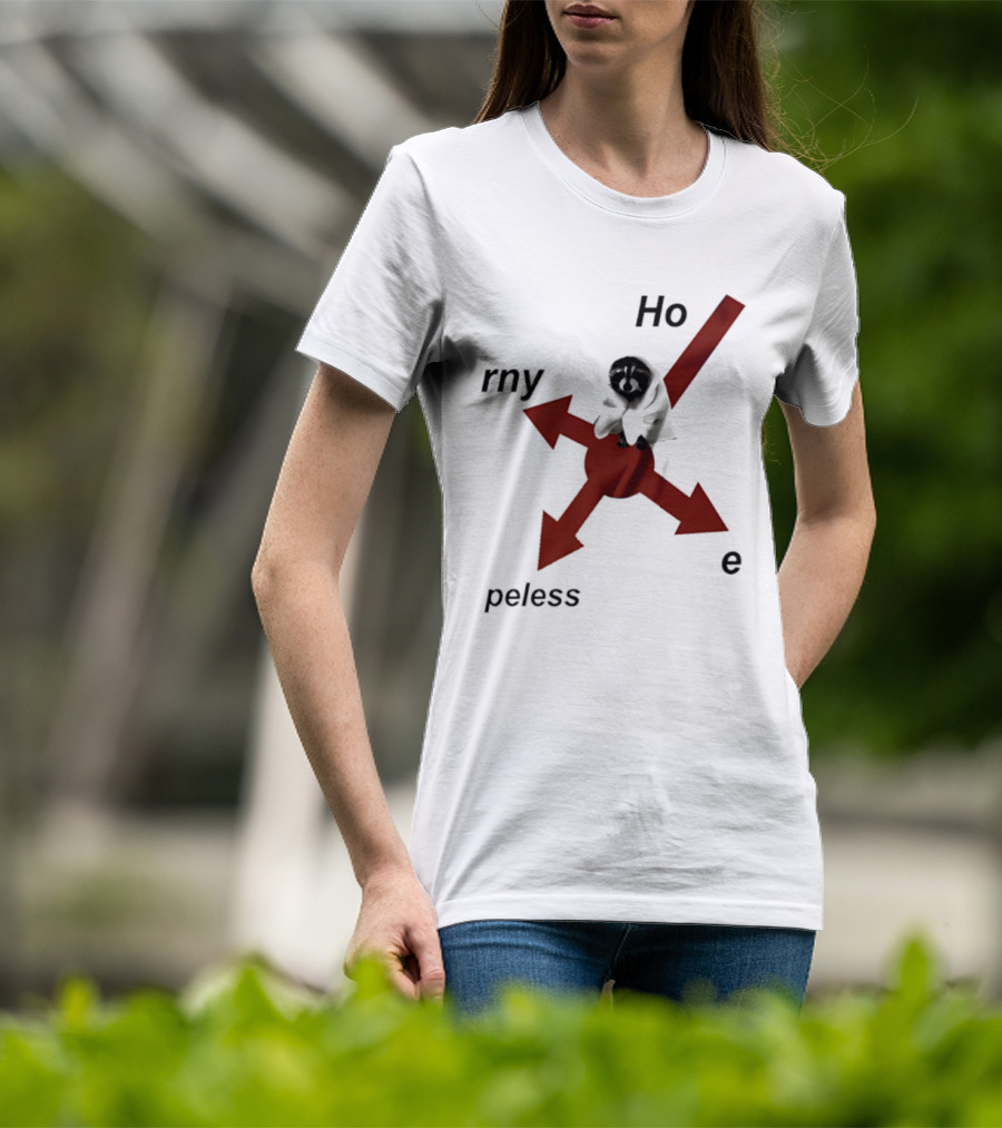 Raccoon Horny Hopeless Hoe Arrows T-Shirt
