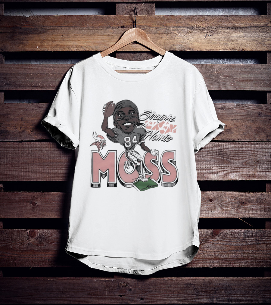Moss Minnesota Vikings Straight Cash Homie Football Caricature T-Shirt