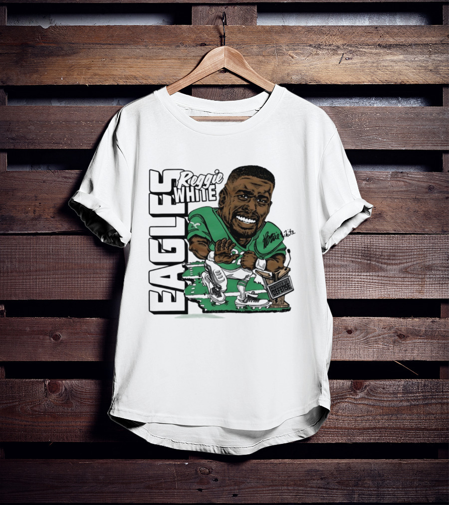 Reggie White Philadelphia Eagles Caricature Art NFL Legendary Player T-Shirt
